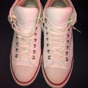 Mens All White Leather Converse